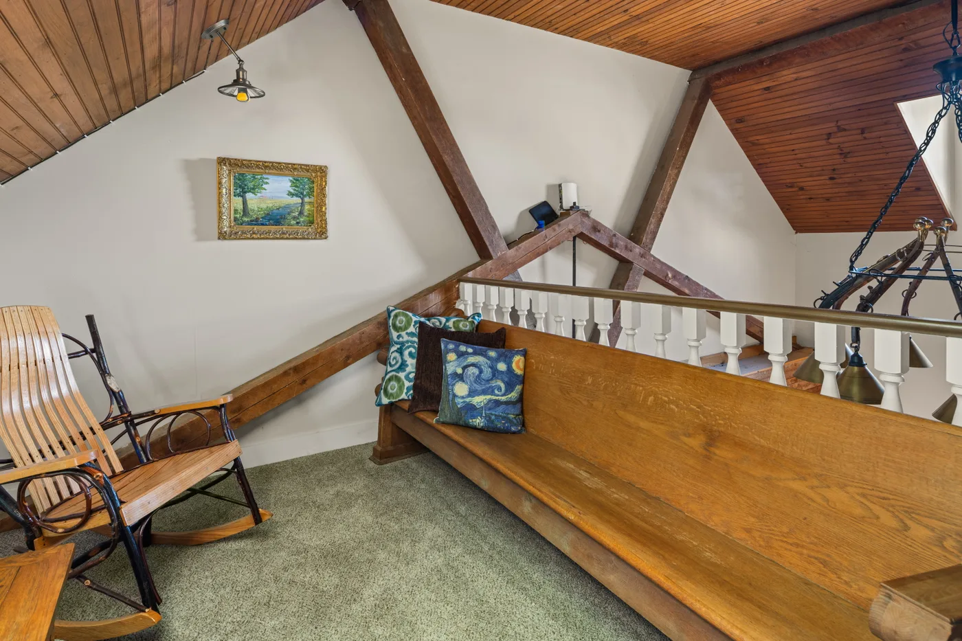 Carriage House loft sitting area above the ground floor