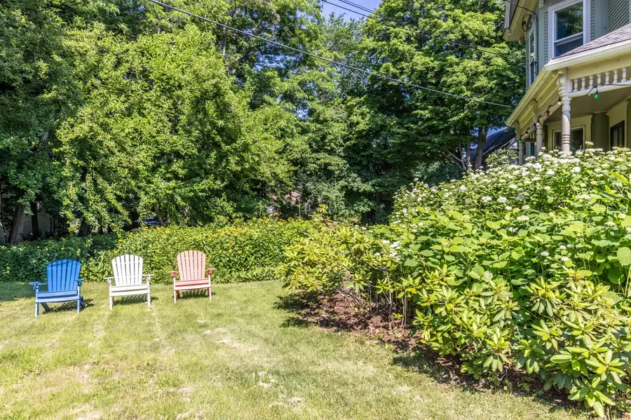 Inn grounds and gardens — garden path and seasonal plantings