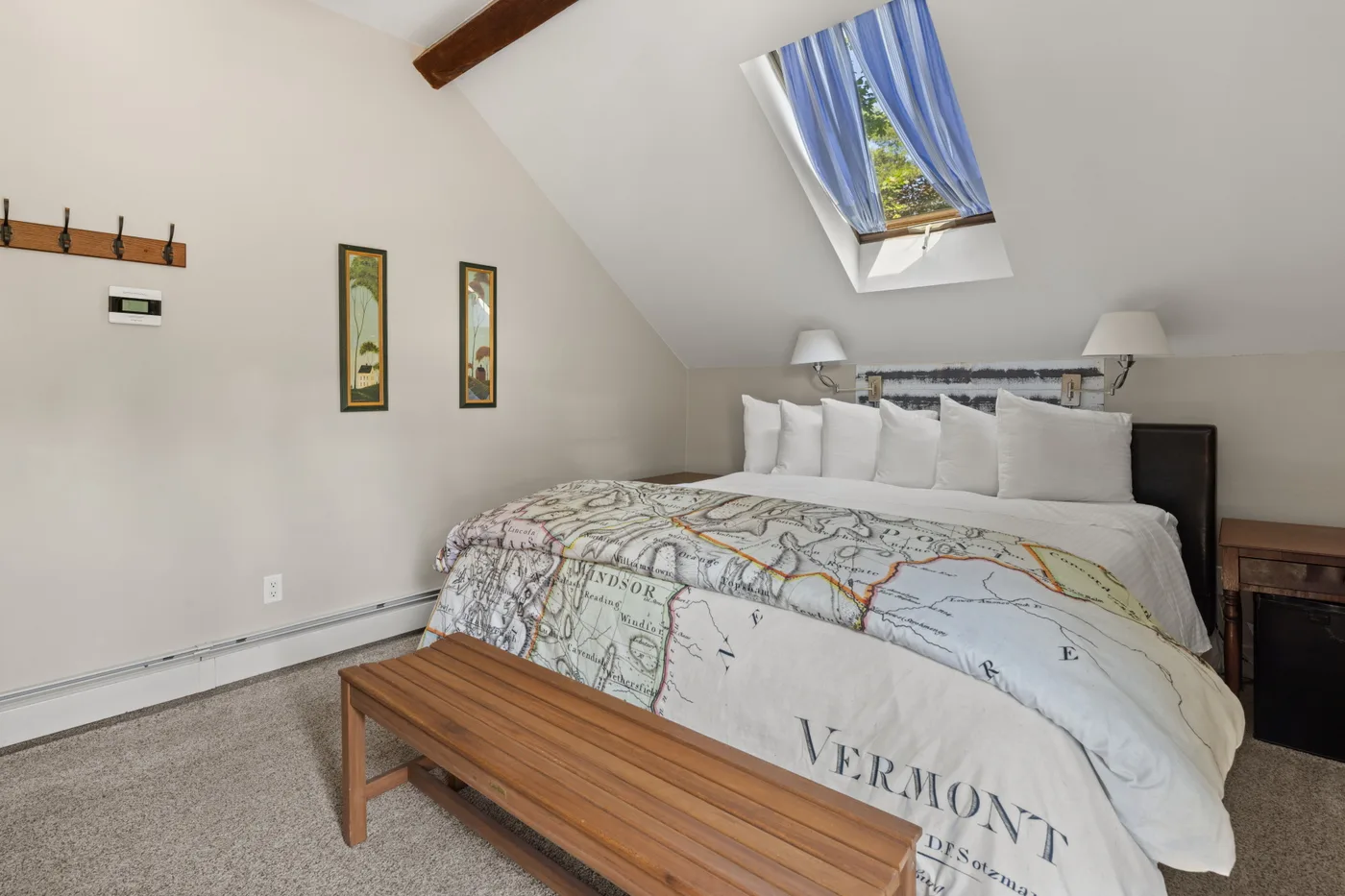 King Room, Carriage House Second Floor — king bed and room overview