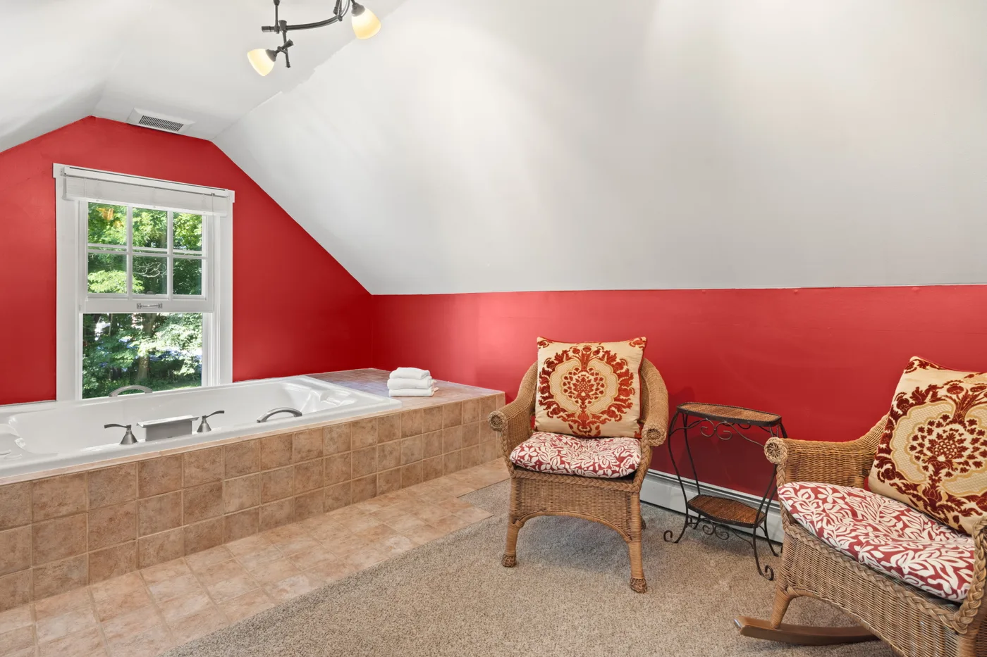 Romantic King Suite — bathroom with soaking tub